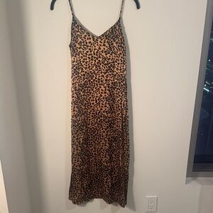 & Other Stories Leopard Print Slip Dress - Tan & Black
